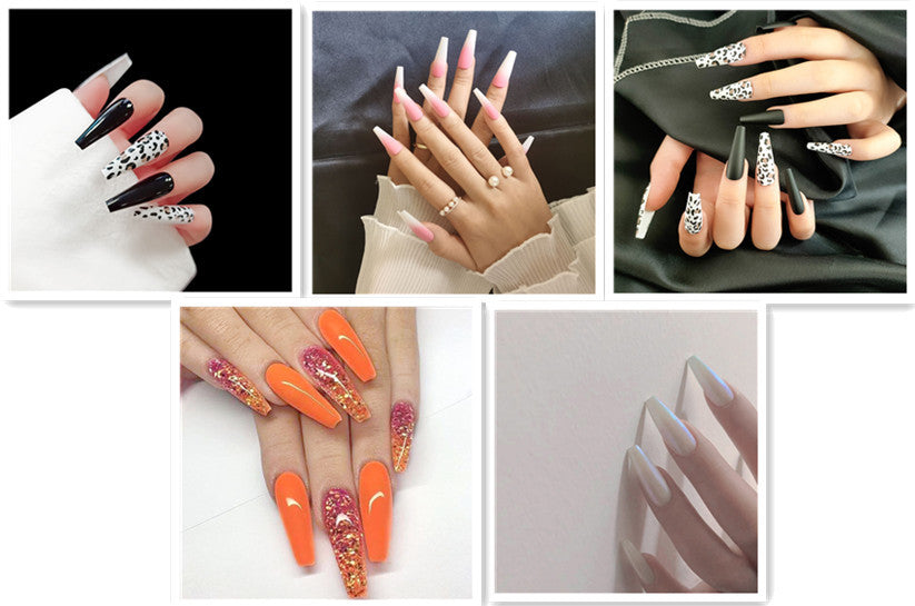 Faux Ongles Avec Des Finitions Plates Et Pointues