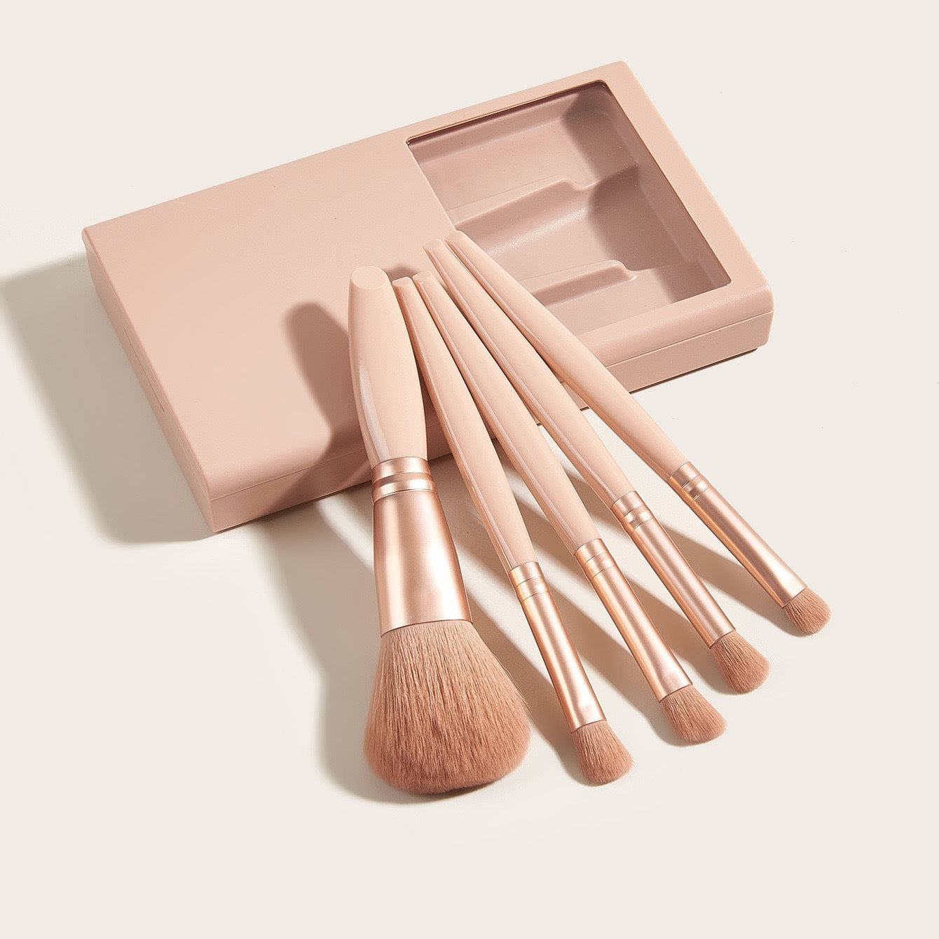 Set de voyage avec 5 pinceaux de maquillage & miroir