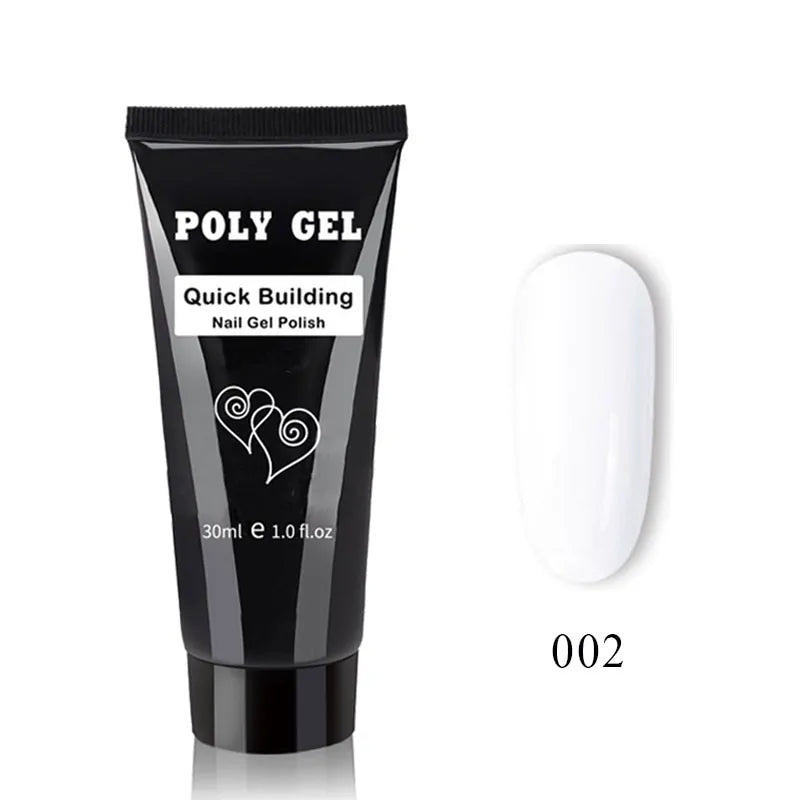 Kit manicure en gel poly avec pinceau UV et ongles