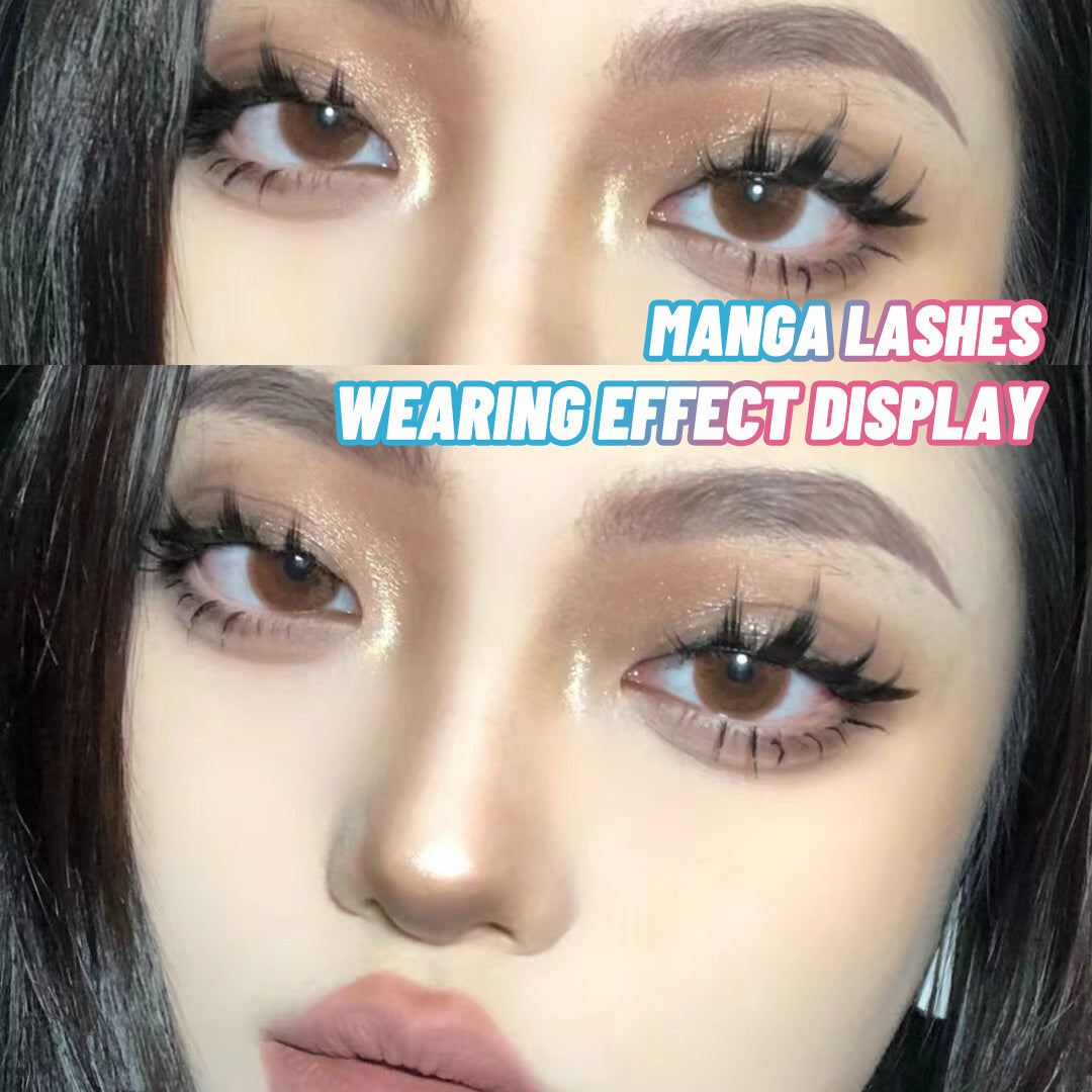 Lot de 5 paires de faux cils artificiels style manga, accessoire de maquillage coréen, naturel et vaporeux, idéal pour cosplay