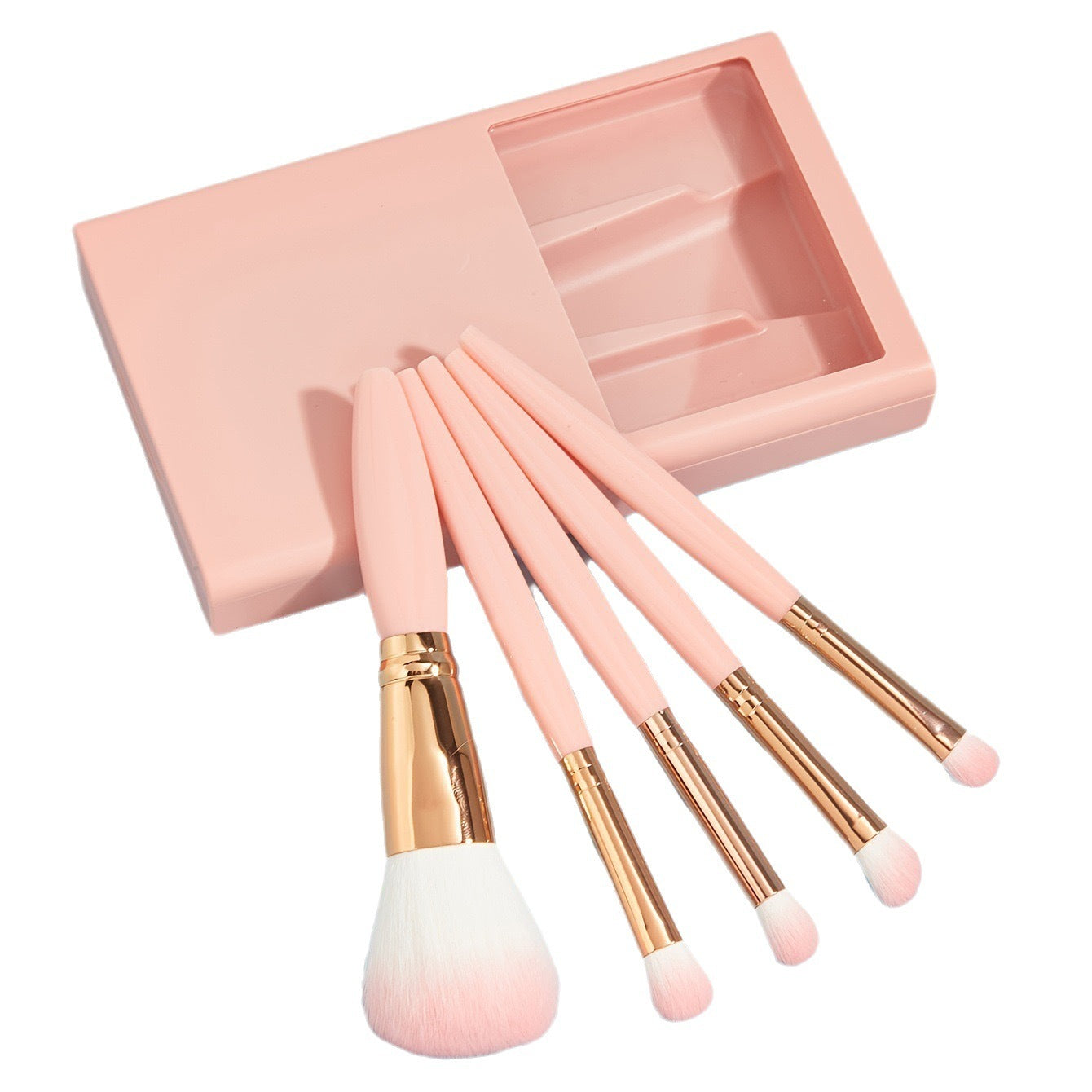 Set de voyage avec 5 pinceaux de maquillage & miroir