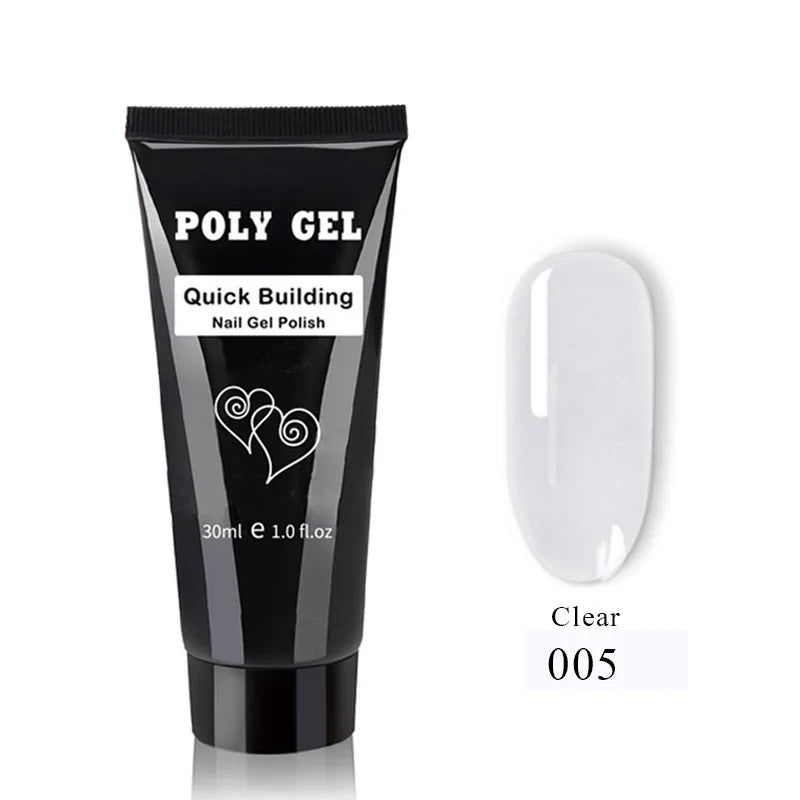 Kit manicure en gel poly avec pinceau UV et ongles