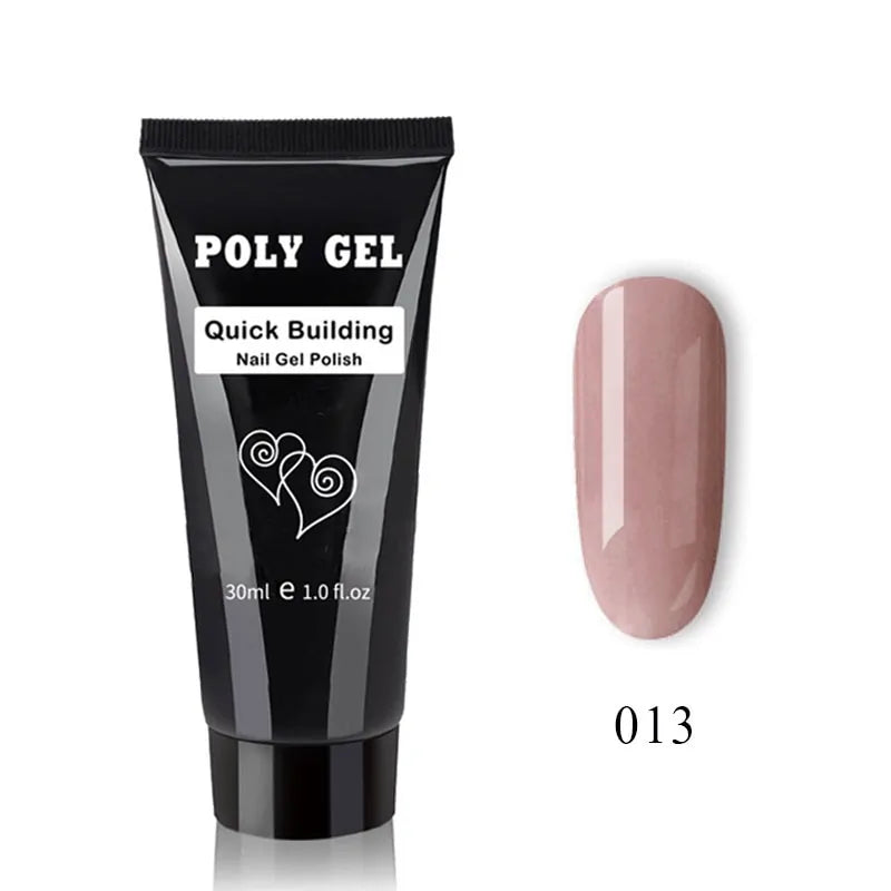 Kit manicure en gel poly avec pinceau UV et ongles