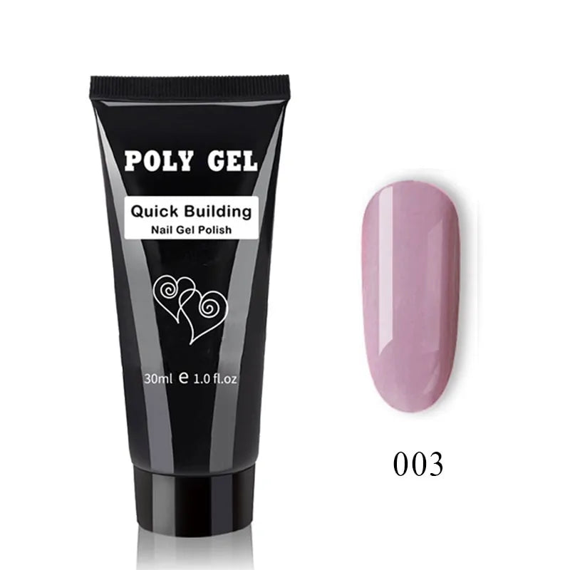 Kit manicure en gel poly avec pinceau UV et ongles